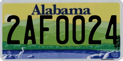 AL license plate 2AF0024