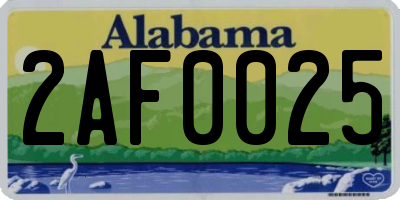 AL license plate 2AF0025