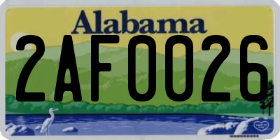 AL license plate 2AF0026