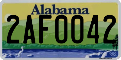 AL license plate 2AF0042