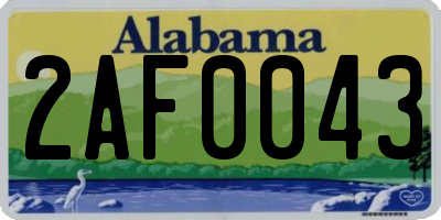 AL license plate 2AF0043