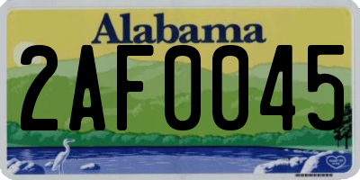 AL license plate 2AF0045