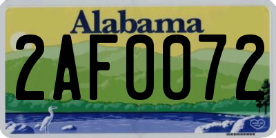 AL license plate 2AF0072