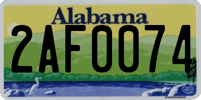 AL license plate 2AF0074