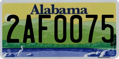 AL license plate 2AF0075