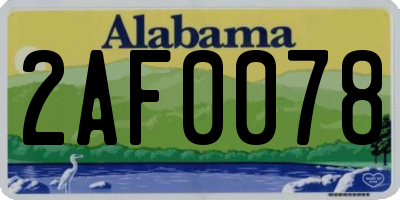 AL license plate 2AF0078