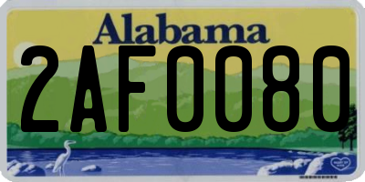 AL license plate 2AF0080