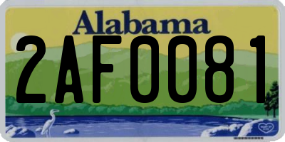 AL license plate 2AF0081