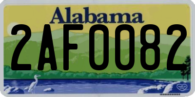 AL license plate 2AF0082