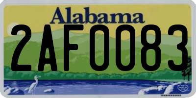 AL license plate 2AF0083