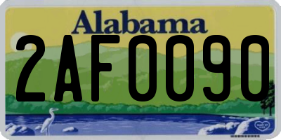 AL license plate 2AF0090