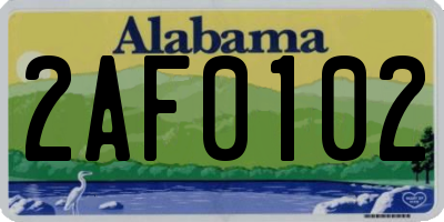 AL license plate 2AF0102