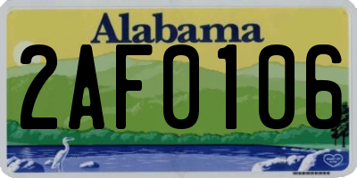 AL license plate 2AF0106