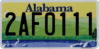 AL license plate 2AF0111