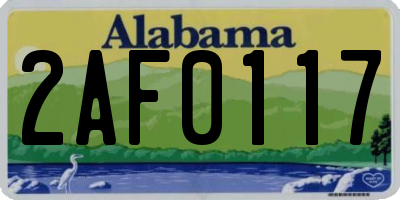 AL license plate 2AF0117