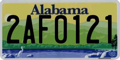 AL license plate 2AF0121