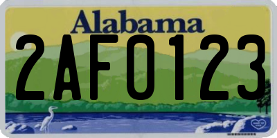 AL license plate 2AF0123