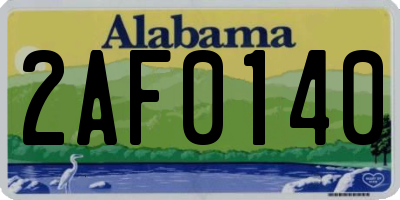 AL license plate 2AF0140