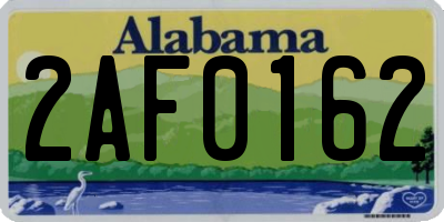 AL license plate 2AF0162
