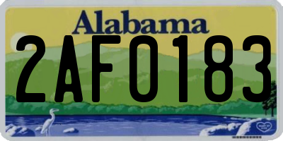 AL license plate 2AF0183