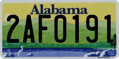 AL license plate 2AF0191