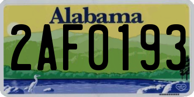 AL license plate 2AF0193
