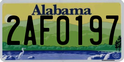 AL license plate 2AF0197