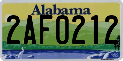 AL license plate 2AF0212