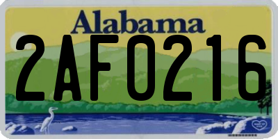 AL license plate 2AF0216