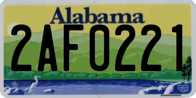 AL license plate 2AF0221