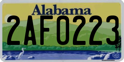 AL license plate 2AF0223