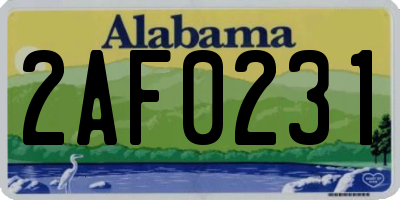 AL license plate 2AF0231