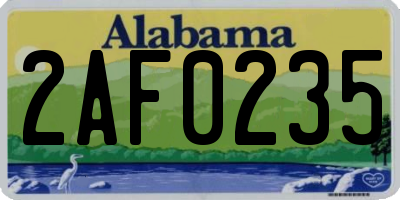 AL license plate 2AF0235