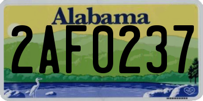 AL license plate 2AF0237