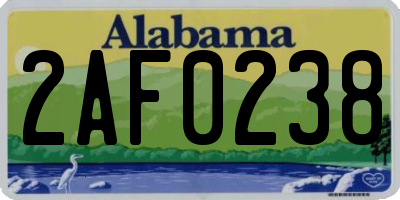 AL license plate 2AF0238