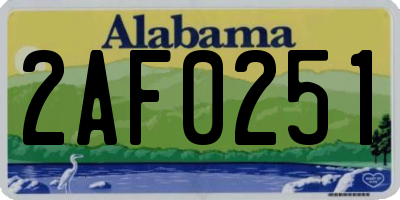 AL license plate 2AF0251