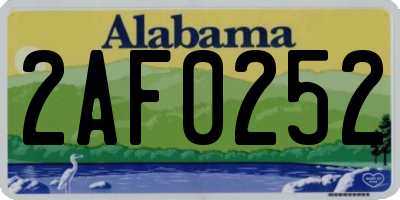 AL license plate 2AF0252