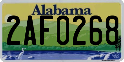 AL license plate 2AF0268
