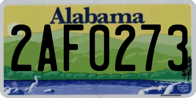 AL license plate 2AF0273