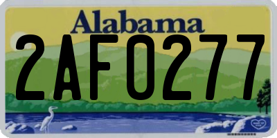 AL license plate 2AF0277
