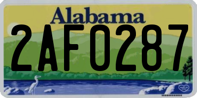 AL license plate 2AF0287