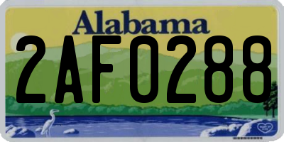 AL license plate 2AF0288