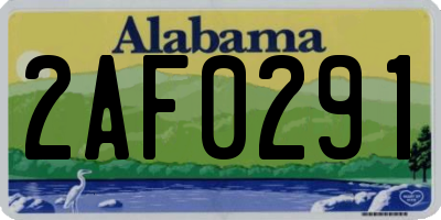 AL license plate 2AF0291