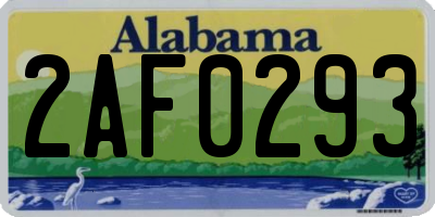 AL license plate 2AF0293