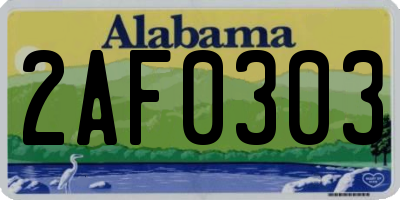 AL license plate 2AF0303