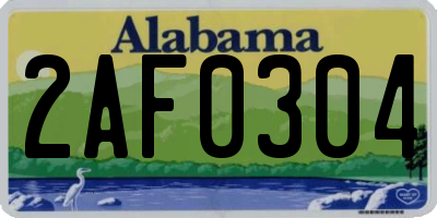 AL license plate 2AF0304