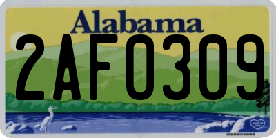 AL license plate 2AF0309