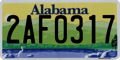 AL license plate 2AF0317
