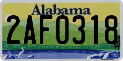 AL license plate 2AF0318