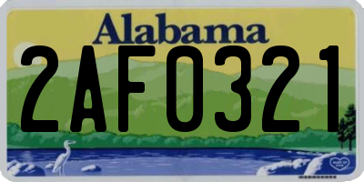 AL license plate 2AF0321